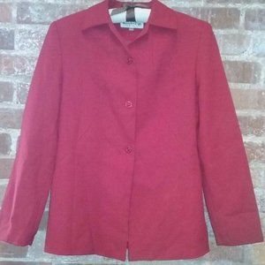 RACHEL Retro Red Long Sleeve Casual Career Lined Blazer Jacket Coat Women Size 6